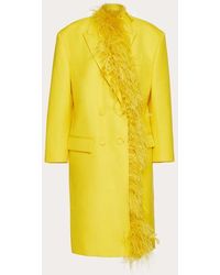 Valentino - CAPPOTTO IN DRY TAILORING WOOL RICAMATO - Lyst
