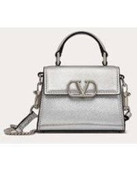Valentino Garavani - Micro Vsling Handbag In Metallic Grainy Calfskin - Lyst