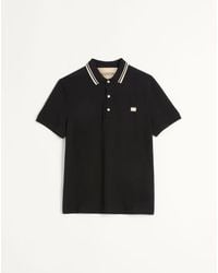 Valentino - Cotton Piqué Polo Shirt With Vlogo Patch - Lyst