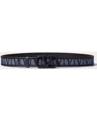 Valentino Garavani - Toile Iconographe Belt In Jacquard Fabric With Leather Details - Lyst
