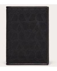 Valentino Garavani - Toile Iconographe Wallet In Technical Fabric With Leather Details - Lyst