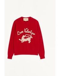 Valentino - Wool Jumper With Chez & Panther Embroidery - Lyst
