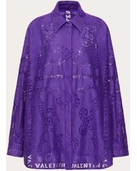 Valentino Overshirt Aus Cotton Guipure Lace - Lila