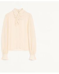 Valentino - Embroidered Crepe De Chine Top - Lyst