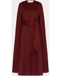Valentino Double-faced Compact Wool Cape - Red