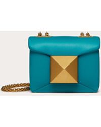 one stud nappa micro bag with chain