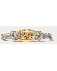 Valentino Garavani - The Bold Edition Vlogo Rope, Rhinestone And Metal Bracelet - Lyst