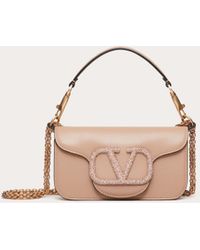 Valentino Garavani Locò Small Shoulder Bag With Jewel Logo - Pink