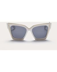 Valentino - V - Grace Oversized Cateye Acetate Frame With Titanium Details - Lyst