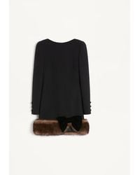 Valentino - ウールクレープ ショートドレス 女性 ブラック - Lyst