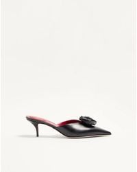 Valentino Garavani - Drip Rose Kidskin Mule With Crystals 55Mm 35.5 - Lyst