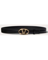 Valentino Garavani - The Bold Edition Vlogo Shiny Calfskin Belt 20 Mm - Lyst