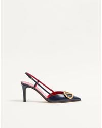 Valentino Garavani - Vlogo Signature Calfskin Slingback Pump 80Mm 34.5 - Lyst