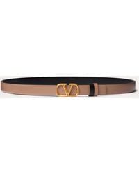 Valentino Garavani - Reversible Vlogo Signature Belt In Glossy Calfskin 20 Mm - Lyst