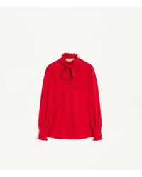 Valentino - Crepe De Chine Shirt With La Cour De Coeur Print 38 - Lyst