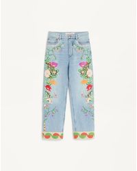 Valentino - Embroidered Denim Trousers - Lyst