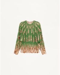 Valentino - Besticktes Chiffon-Oberteil Frau - Lyst