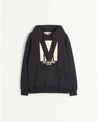 Valentino - Cotton Hooded Sweatshirt With Chez Print - Lyst