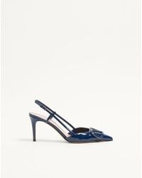Valentino Garavani - Vlogo Signature Patent Leather Slingback Pump 80Mm 35.5 - Lyst