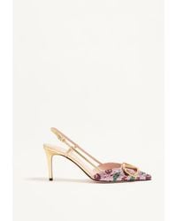 Valentino Garavani - Vlogo Signature Slingback Décolleté With Cherryfic Embroidery 80Mm 36.5 - Lyst