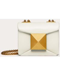 one stud nappa micro bag with chain