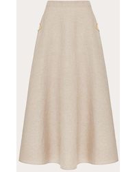 Valentino - Linen Canvas Midi Skirt - Lyst