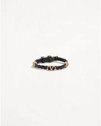 Valentino Garavani - Vlogo Signature Braided Calfskin Bracelet - Lyst