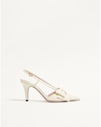 Valentino Garavani - ボウワウ キッドスキン スリングバックパンプス 85mm 女性 アイボリー - Lyst