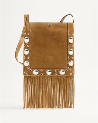 Valentino Garavani - Nellcôte Suede Shoulder Bag With Fringes - Lyst