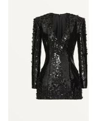Valentino - Besticktes Kurzes Crepe Couture Kleid Frau - Lyst