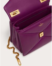 one stud nappa micro bag with chain