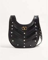 Valentino Garavani - Hoboho Hobo Bag Aus Nappaleder Mit Chevron-Muster Und Studs. Frau - Lyst
