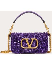 Micro Vsling Handbag With 3d Embroidery for Woman in Skin
