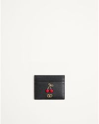 Valentino Garavani - Cherryfic Grainy Calfskin Cardholder - Lyst