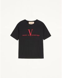 Valentino - Cotton T-Shirt With Made - Lyst