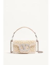 Valentino Garavani - Locò Small Shoulder Bag With Pearls, Rhinestones And Jewel Logo - Lyst