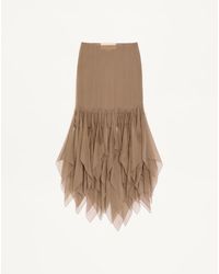 Valentino - Asymmetrical Chiffon Midi Skirt - Lyst