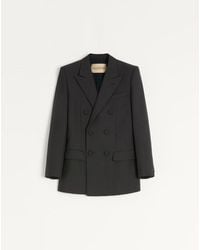 Valentino - Double-Breasted Wool Gabardine Jacket - Lyst