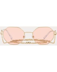 Valentino Achteckige Sonnenbrille Aus Metall Mit Kette Und Vlogo Signature  | Lyst DE