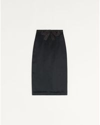 Valentino - Satin Midi Skirt - Lyst