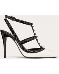 Valentino Garavani - Rockstud Two-tone Patent Leather Pump With Matching Straps And Studs 100mm - Lyst