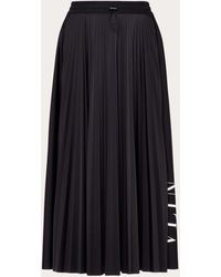 Valentino Jupe midi plissée en jersey - Noir