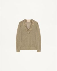Valentino - Lurex Jumper With Lace - Lyst