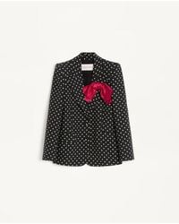 Valentino - スーパーグラン プリュス ドゥ ポワプリント ジャケット 女性 ブラック/バーチ - Lyst