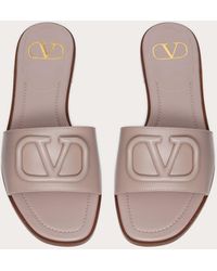 vlogo signature flat calfskin slide