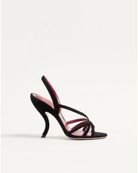 Valentino Garavani - フェティシーク ベルベット サンダル 105mm 女性 ブラック - Lyst