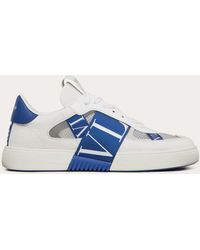 Valentino Garavani Vl7n Low-top Sneakers In Calfskin And Mesh Fabric With Bands - Multicolour