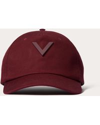 Valentino Garavani - V Detail Cotton Baseball Cap With Metal V Appliqué - Lyst
