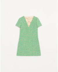 Valentino - Short Houndstooth Tweed Dress - Lyst