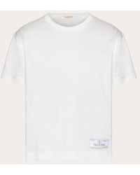 Valentino - T-shirt in cotone con etichetta sartoriale maison - Lyst